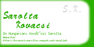 sarolta kovacsi business card